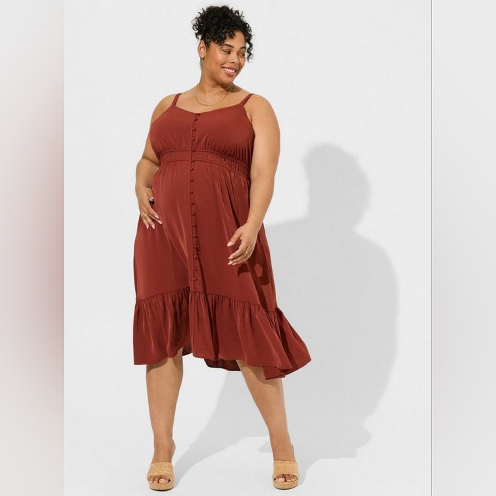 Torrid: Midi, Rust, Crepe de Chine